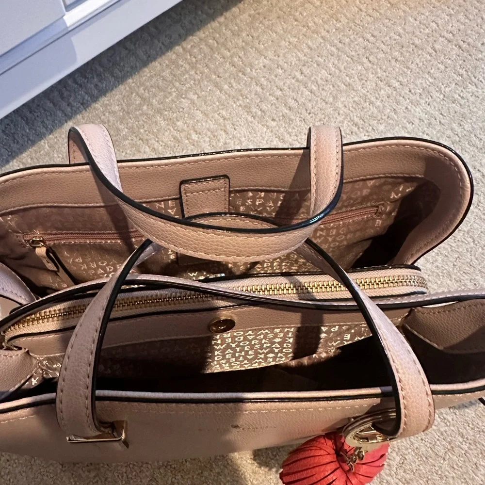 kate spade Blush Pink Leather Satchel with Red Tassel Charm - Picture 9 of 10